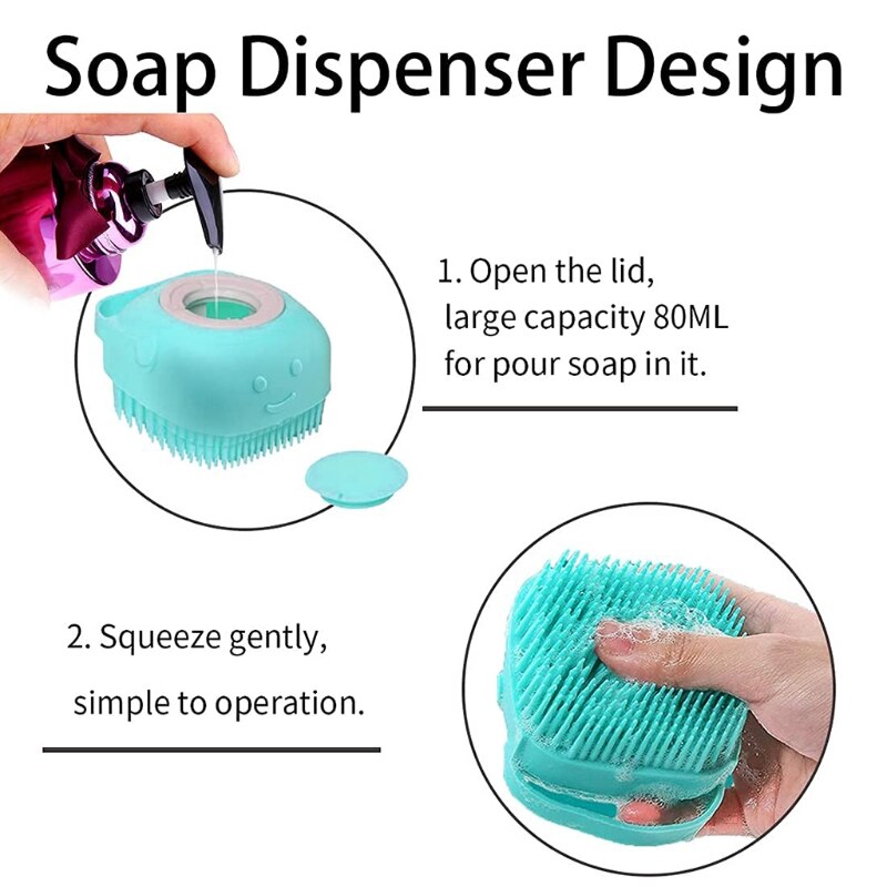 Silikon kroppsborste duschskrubber med duschgel dispenserfunktion mjuk badmassage exfolierande rengöring för kvinnor män