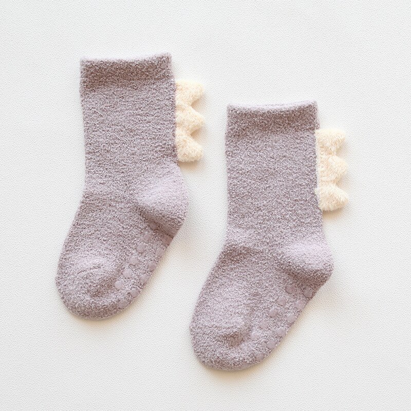 Herbst und Winter Verdickung freundlicher Socken Karikatur freundlicher Socken Baby Mädchen Socken Kleinkind Boden Socken Nicht-Unterhose Baby jungen Socken: Lila / M(1-3T)