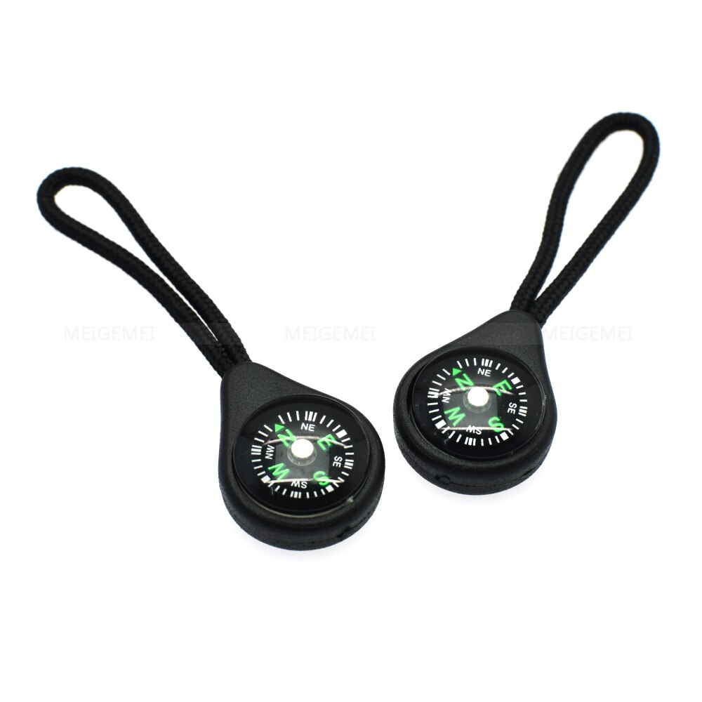 1pcs/pack Compass Zipper Pull With Strap For Backpack Gym Suit Garment Accessories Black