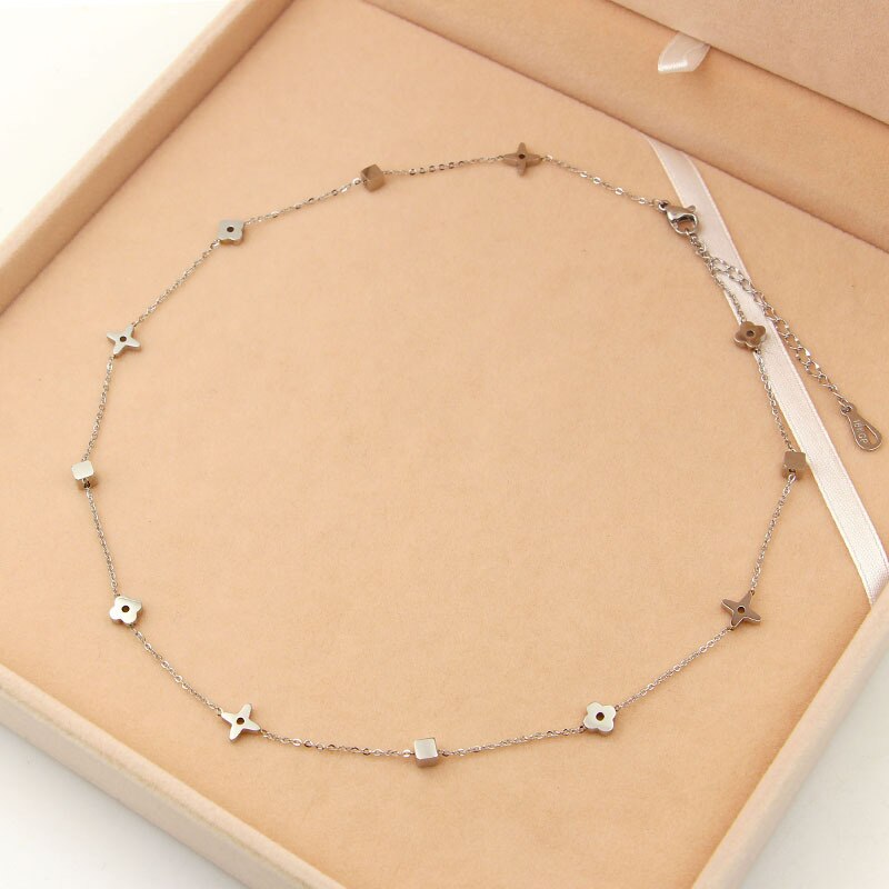 Collari Collana Girocollo Per Le Donne Fiore Star Forma 45 centimetri + 5 centimetri oro Argento Colore Extender Babygirl Collane Collier Best amico: silver