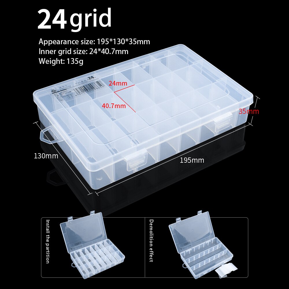 LUXIANZI Waterproof Plastic Storage Tool Box Portable Transparent Metal Parts Hardware tools Screwdriver Organizer toolbox Case: LXZ918003