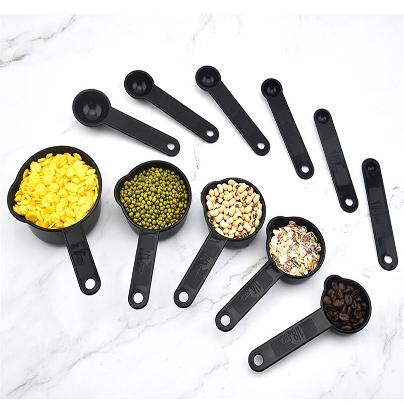 5/10/11pcs Multifunction Purpose Coffee Sugar Spoons Cup Measuring Tools PP Baking Accessories Plastic Handle Kitchen Gadgets