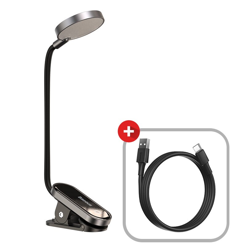 Baseus Table Light USB Rechargeable Clip-On LED Desk Lamp Flexible Mini Night Light Reading Lamp for Book Travel Bedroom Light: Default Title