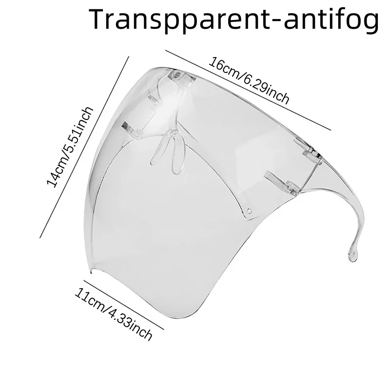 Máscara protectora antivaho y salpicaduras transparente de alta definición de cara completa, gafas de alta transparencia, herramientas para uñas: Blanco