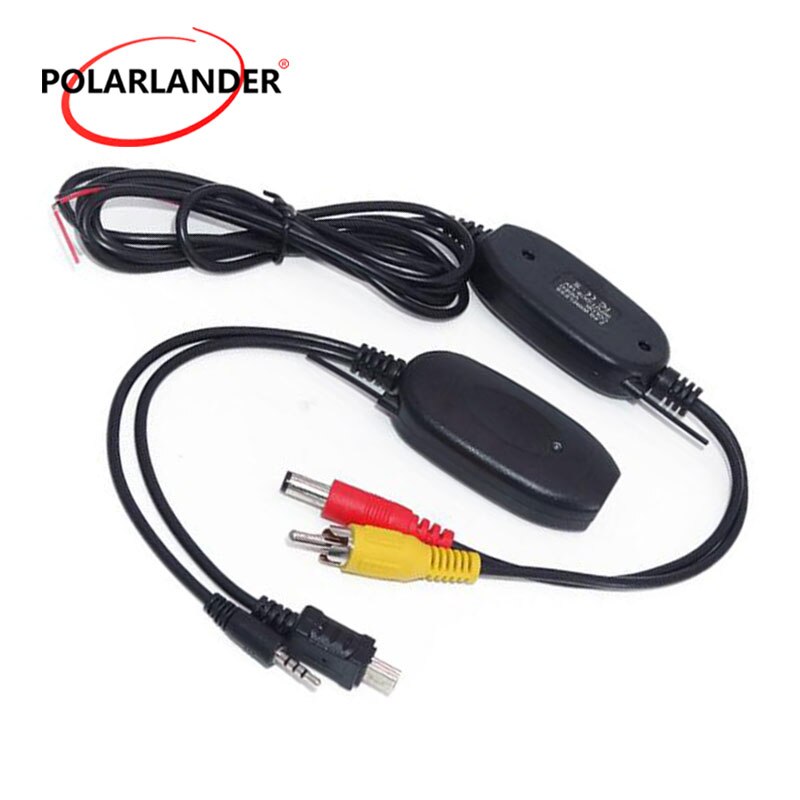 Portable Car Transmitter Receiver for Car 2.4G Wireless RCA 12V GPS Wireless Transmitter Receiver for Reversing Camera Black