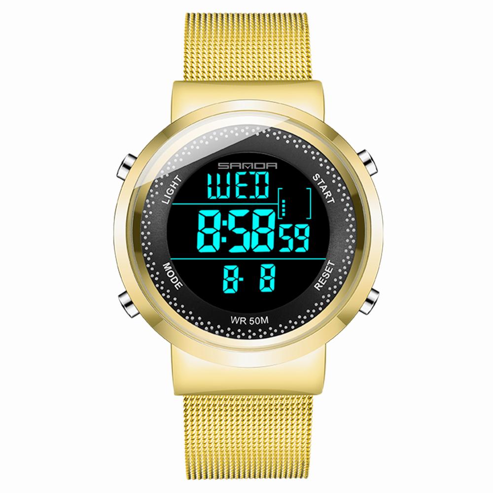 Women Watch Men Touch Screen LED Electronic Watch Waterproof Couple Luminous Watch for: gold Men