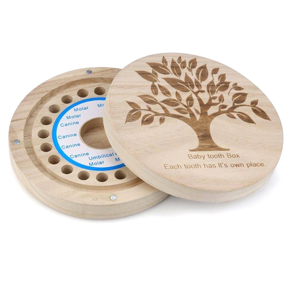 1Pc Baby Wood Baby Girl Boy Tooth Organizer Boxes Save Deciduous Teeth Storage Keepsakes Collecting: Universal