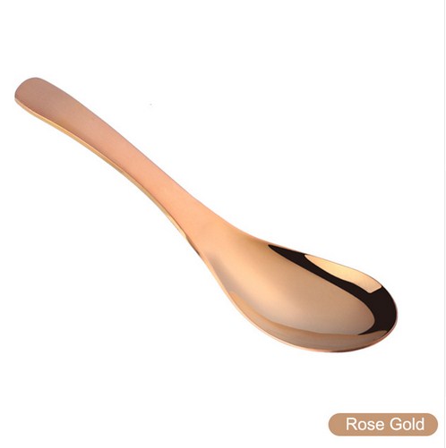 Hoch 304 Edelstahl Löffel 3 Größe Große Gold Reis Suppe Löffel freundlicher Eis Nachtisch Löffel Küche Abendessen geschirr: Rose Gold / M 4x15.1(cm)