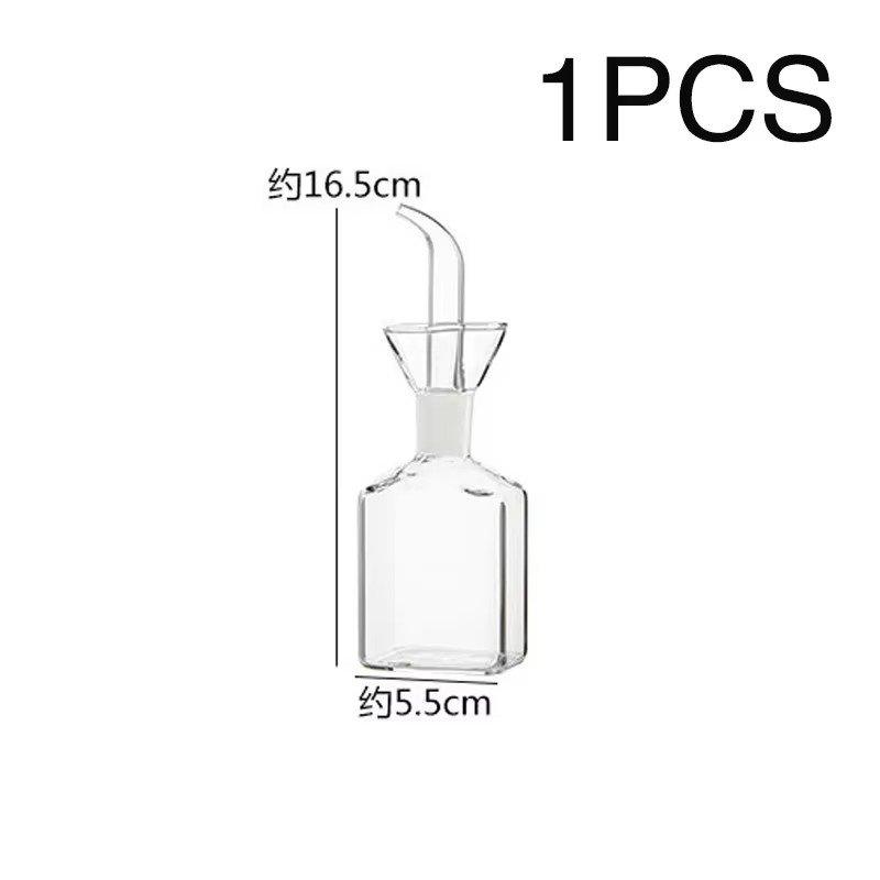 Transparent Glass Oil Bottle with lid Handle Scale Heat-resistant 500/800ml Soy Vinegar Sauce Environmental protection Container: MULTI