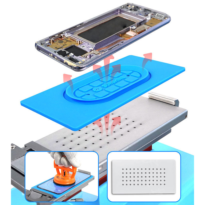 RL-004S Anti-Slip Hittebestendige Siliconen Pad Voor 7Inch Lcd-scherm Separator Mobiele Telefoon Gebogen Scherm Reparatie tool Siliconen Pad