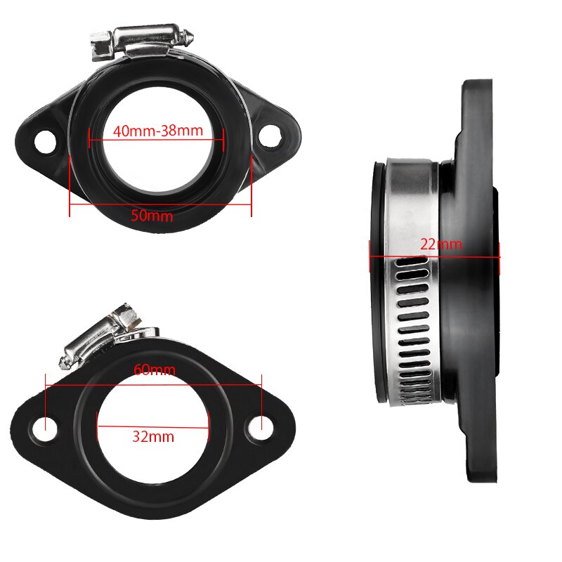 Motorcykel förgasare gränssnitt gummiadapter inloppsrör för pwk 28mm 30mm 32mm 34mm förgasare utv atv ute uazmoto