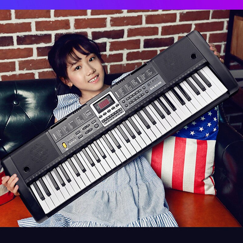 61Keys Electronic Piano Keyboard Portable Digital Musical Instruments For Children's Adults Function Synthesizer