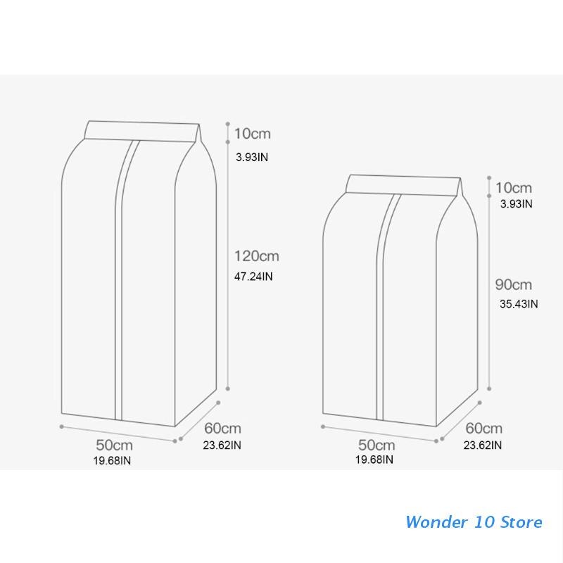 Hanging Garment Bag Clear Window Wardrobe Closet Clothes Storage Pouch Case Organizer Coat Suit Dust Cover