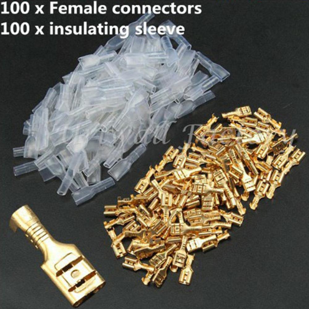 Electrical Insulation Pipe Connector Male Female Spade Crimp Terminals Electrical Insulating Sleeve Wire Wrap Connector