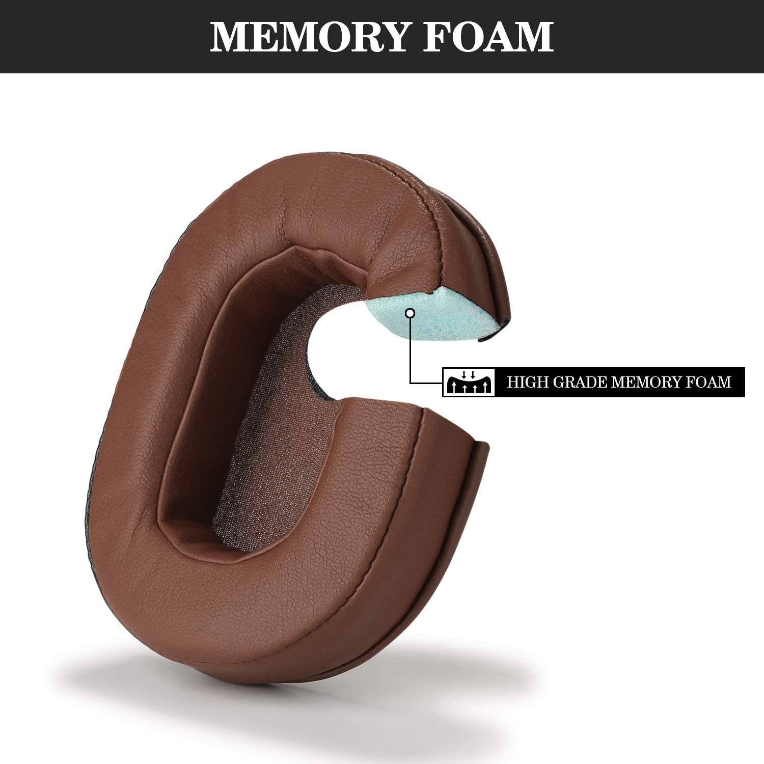 Ear Cushions Memory Foam Earpads Cover Replacement Ear Pads for ATH M50X Fits Audio Technica M40X M30X M20 Brown