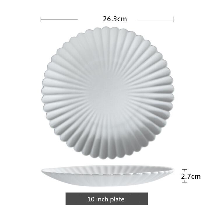 Plato cerámico PARA CENA DE pétalos grises, vajilla de cocina, platos de comida, arroz, ensalada, fideos, tazón, sopa, cocina, herramienta de cocina, 1 ud.: 10 inch plate
