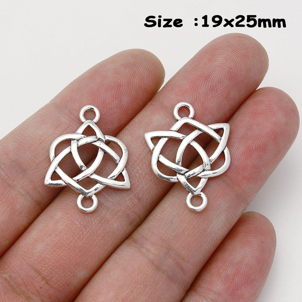 12/20pz Misto Amuleti di Protezione Celtica Pendenti e Ciondoli Wiccan Nodo della Strega Stregoneria Irlandese Pendenti Fai Da Te Orecchino Creazione di Gioielli Forniture: Argento placcato