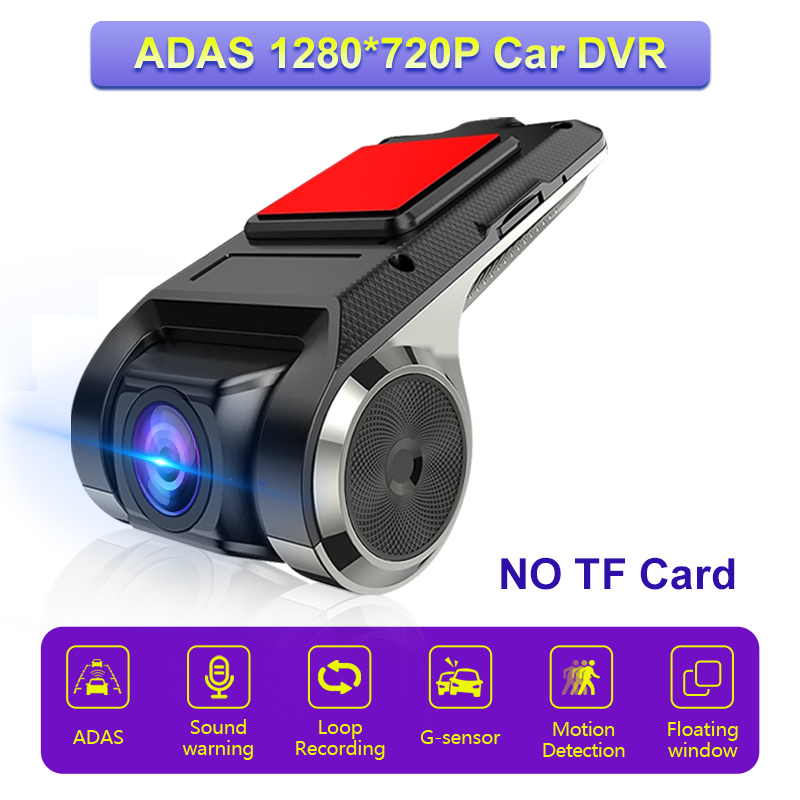 Cámara Develuck ADAS USB DVR para coche DVD reproductor Android cámara de salpicadero unidad principal de navegación Full HD alarma de voz de Audio automático g-shock: Negro