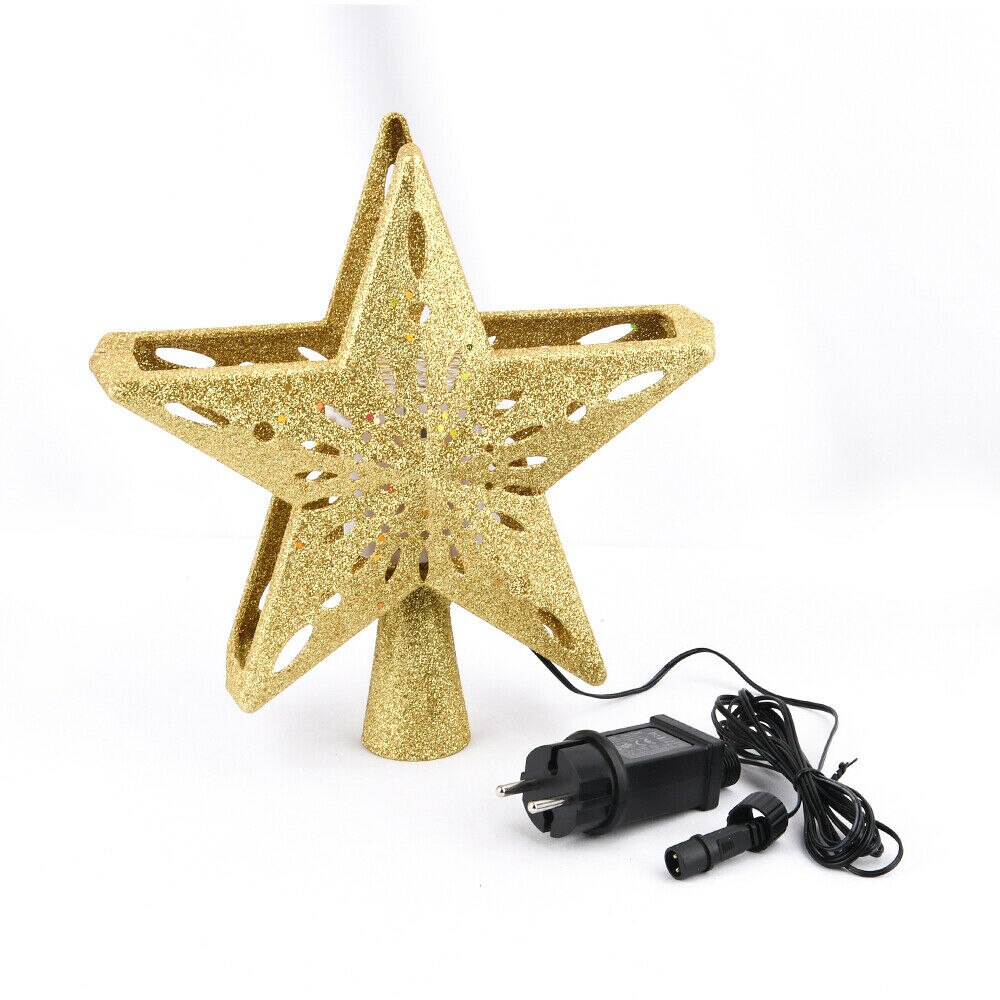 Juletre lys ledet topp stjerne dekorasjon lampe juletre stjerner lys 4w us / eu / au julepynt ornamenter