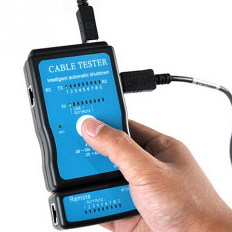 RJ45 RJ11 Portable Auto Scan Cable Tester Breakdown Test With LED Indicator Automatic Shutdown Network Ethernet LAN USB