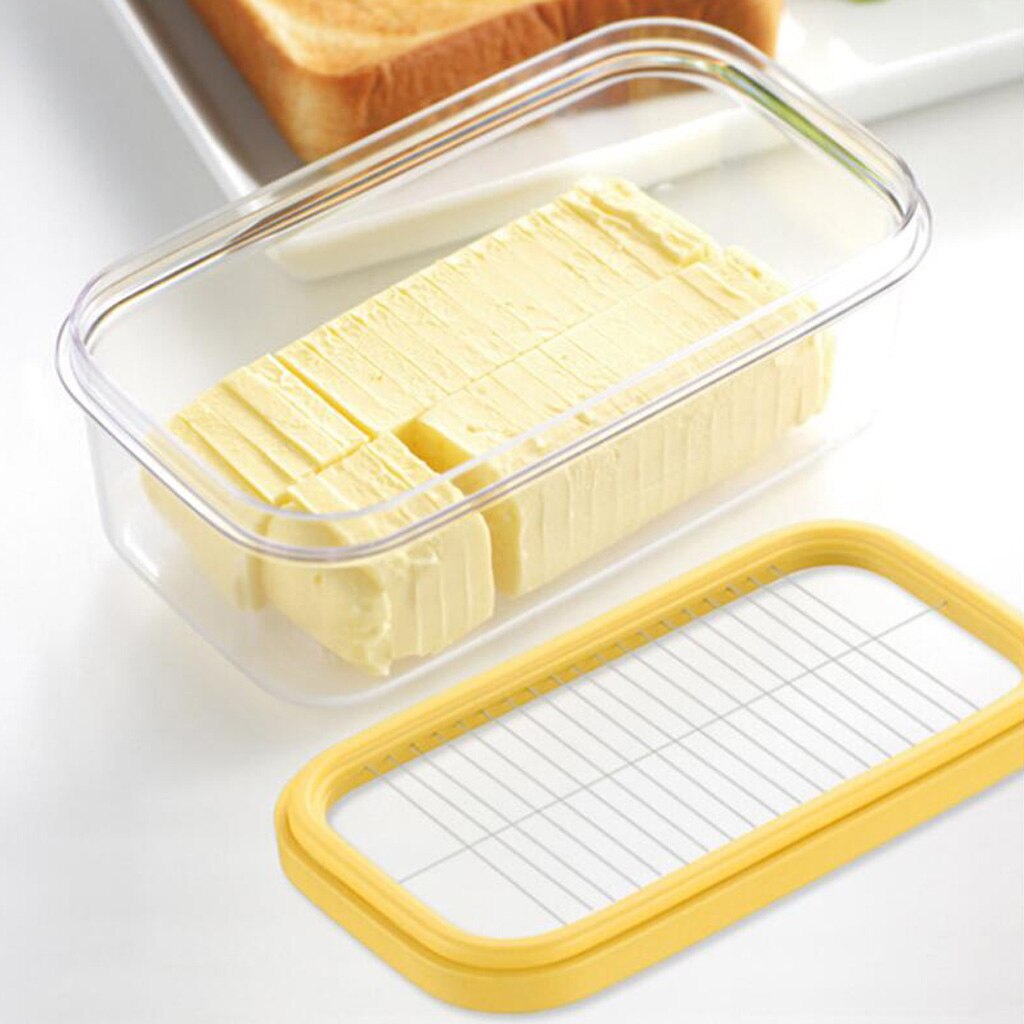Beurrier en plastique avec couvercle, garde-beurre, récipient de stockage, coupe trancheur, idéal pour le rangement et la décoration de la cuisine