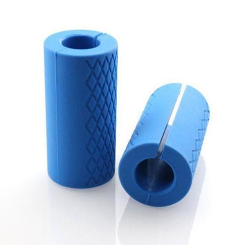1 par de silicona pesa gruesa de barra de sacar de levantamiento de pesas de apoyo barra puños Anti-slip proteger Pad Fitness gordo agarre