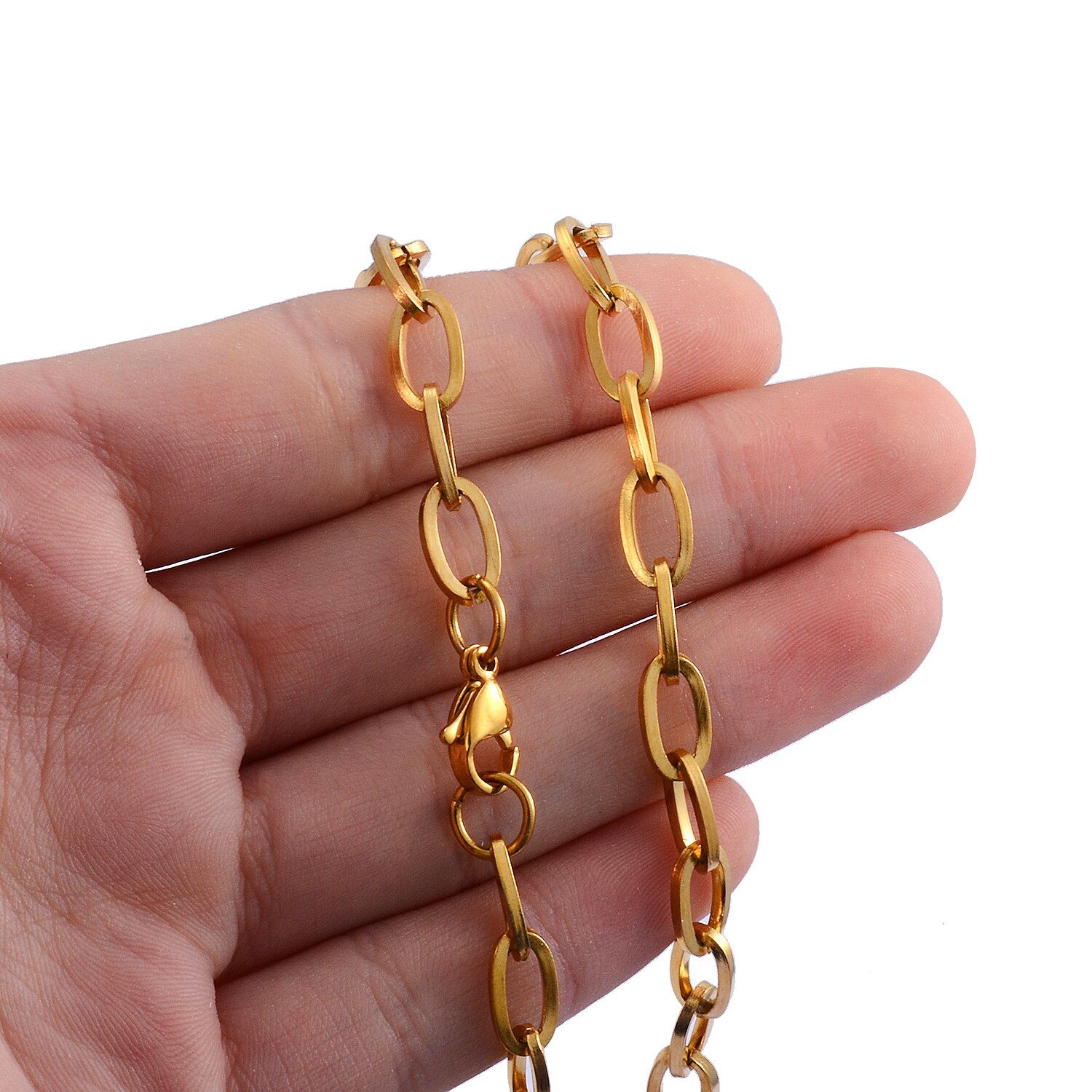 Charm Stainless Steel for Women Girls Gold Color Herringbone Link Bracelet Bohemian Jewelry