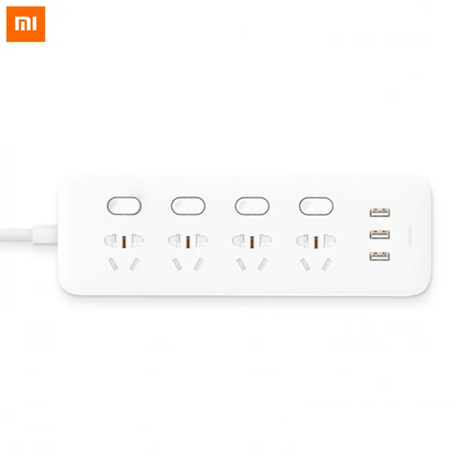 Original xiaomi mijia steckdosen leiste 3 2a schnell aufladbare usb Häfen 3 steckdosen 6 steckdosen von xiaom mi Heimat schwarz mit Adapter: Weiß