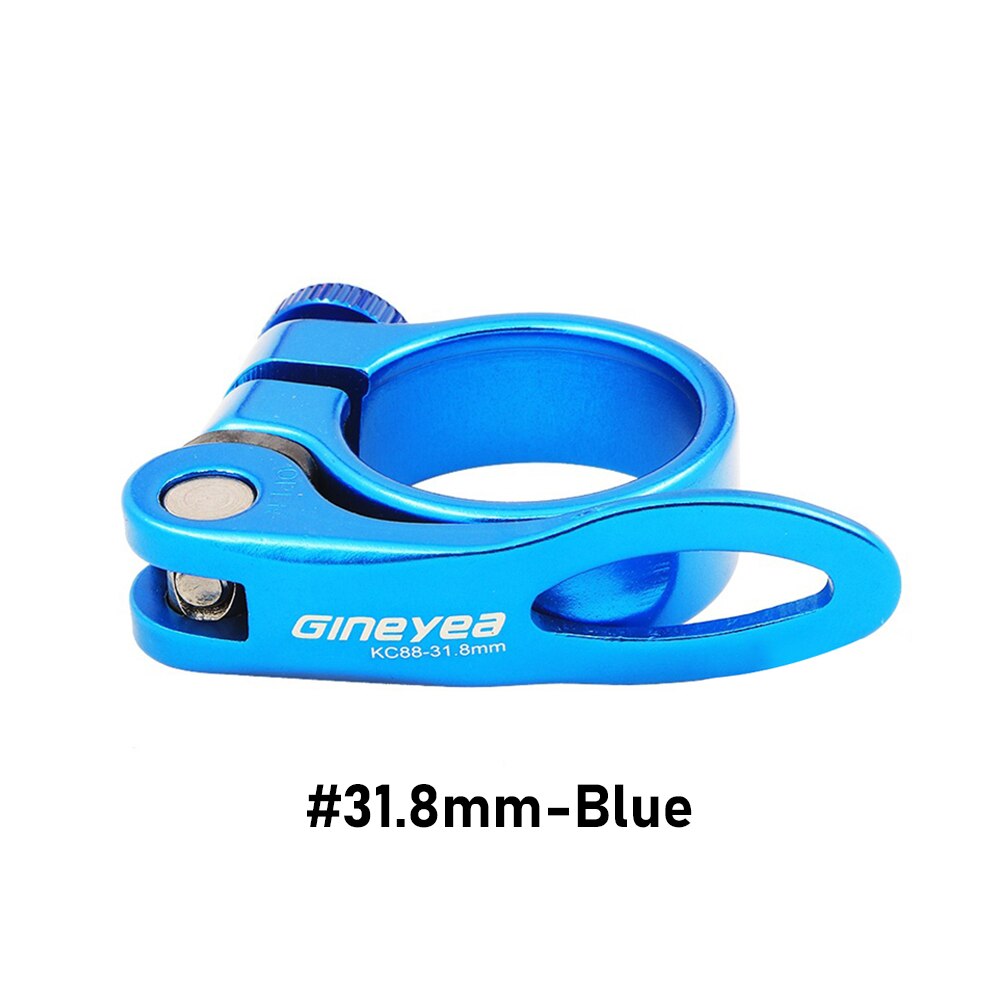 Alloy Bike Seat Clamp Aluminium Quick Release Mountain MTB BMX Road Bike bicycle Seatpost Clamp: 31.8mm-Blue