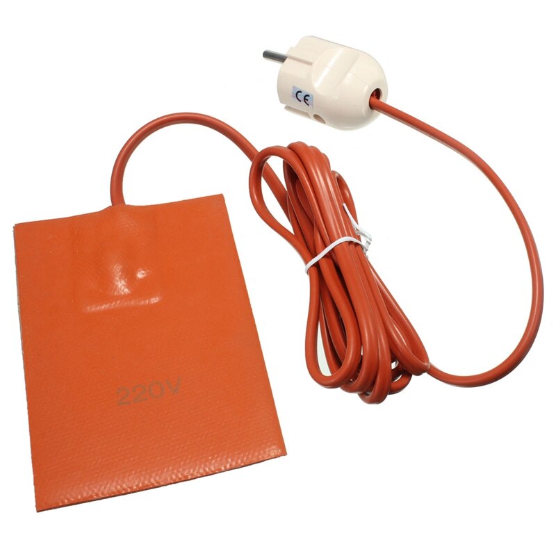 220V Auto Motorolie Pan Sump Tank Heater Pad 250W Siliconen Olie Verwarming Pad Motorolie Tank Dragen beschermen Met Eu Plug 9x13cm