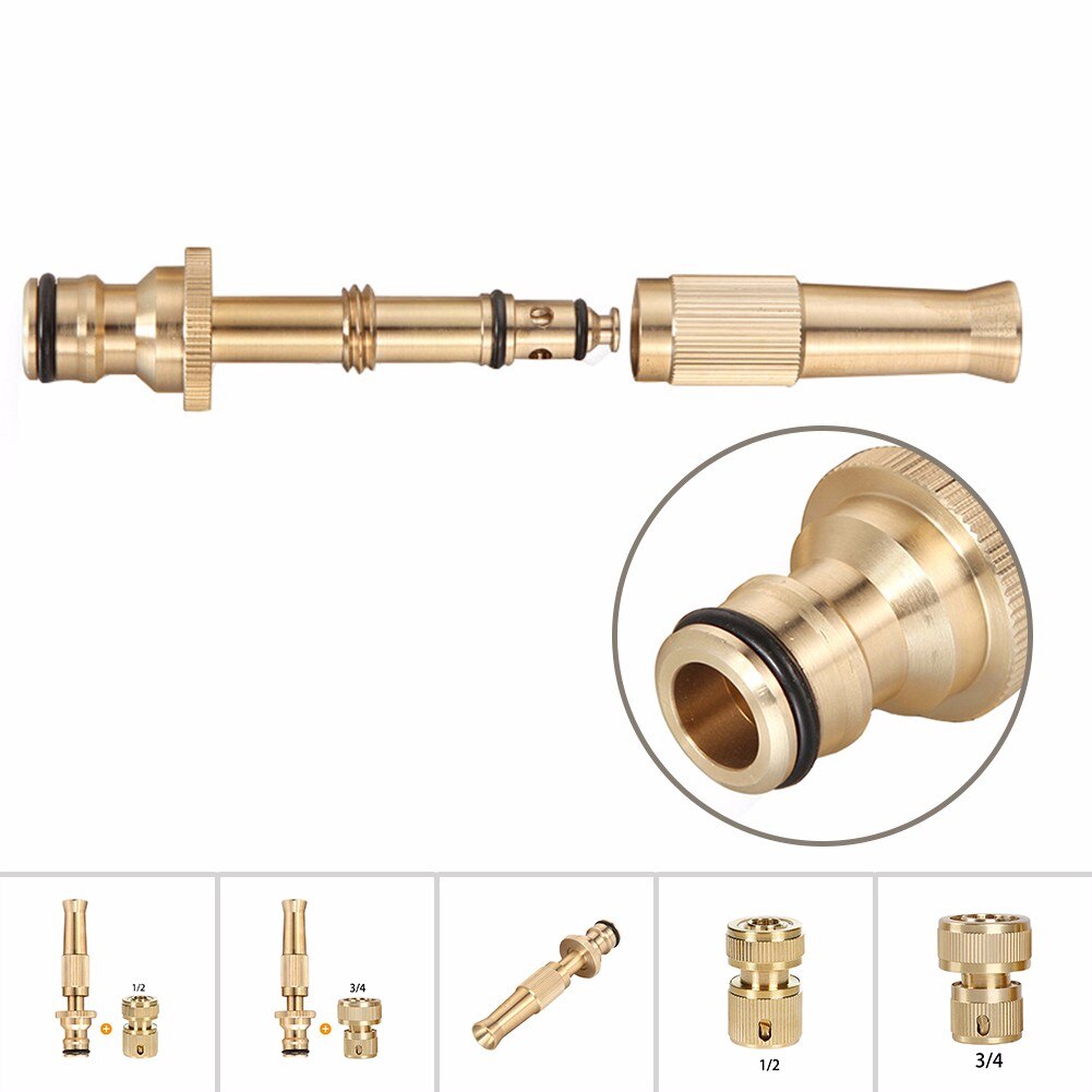 Brass Hose Pipe Fitting Set Garden Tap Hosepipe Quick Connectors Spray Nozzle // Nozzle Combination/
