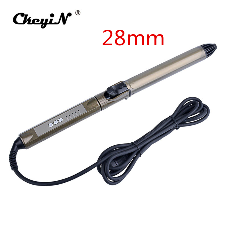 Salon Ceramic hair curling iron 360 rotating clip crimper curler rollers Waver Big Wave Hair Styler styling tool 46: Default Title