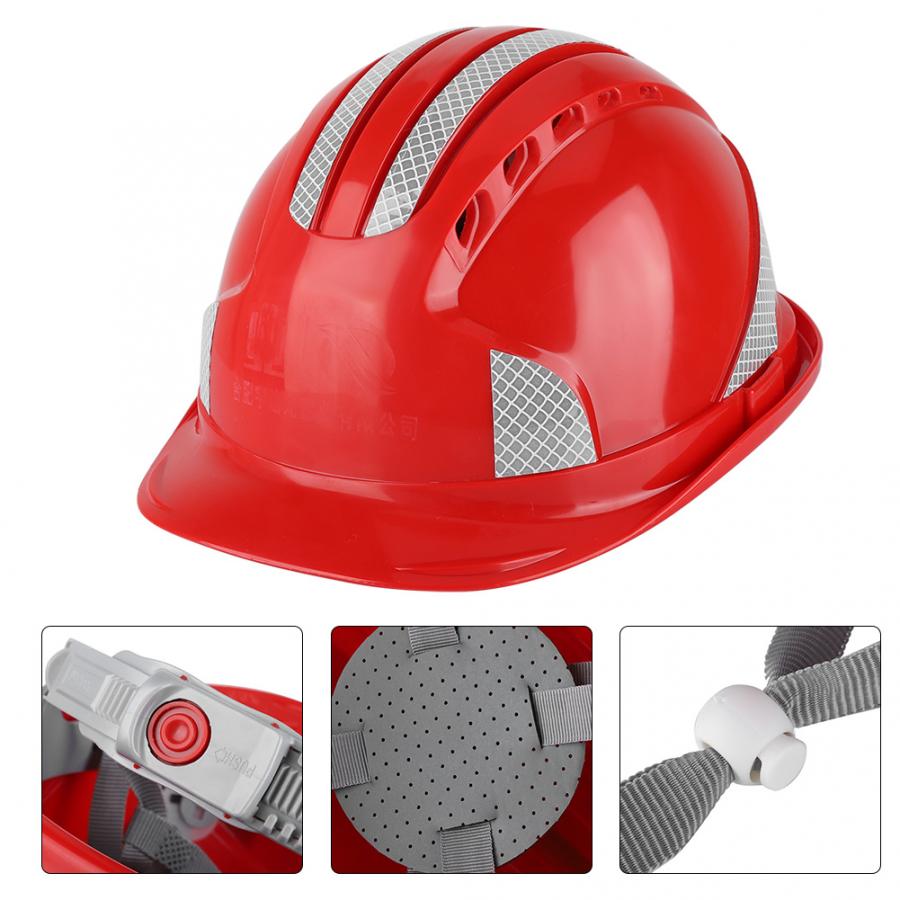 Safety Helmet Worker Construction Site Protective Cap Ventilate ABS Hard Hat Reflective Stripe Safety Helmet casco de seguridad