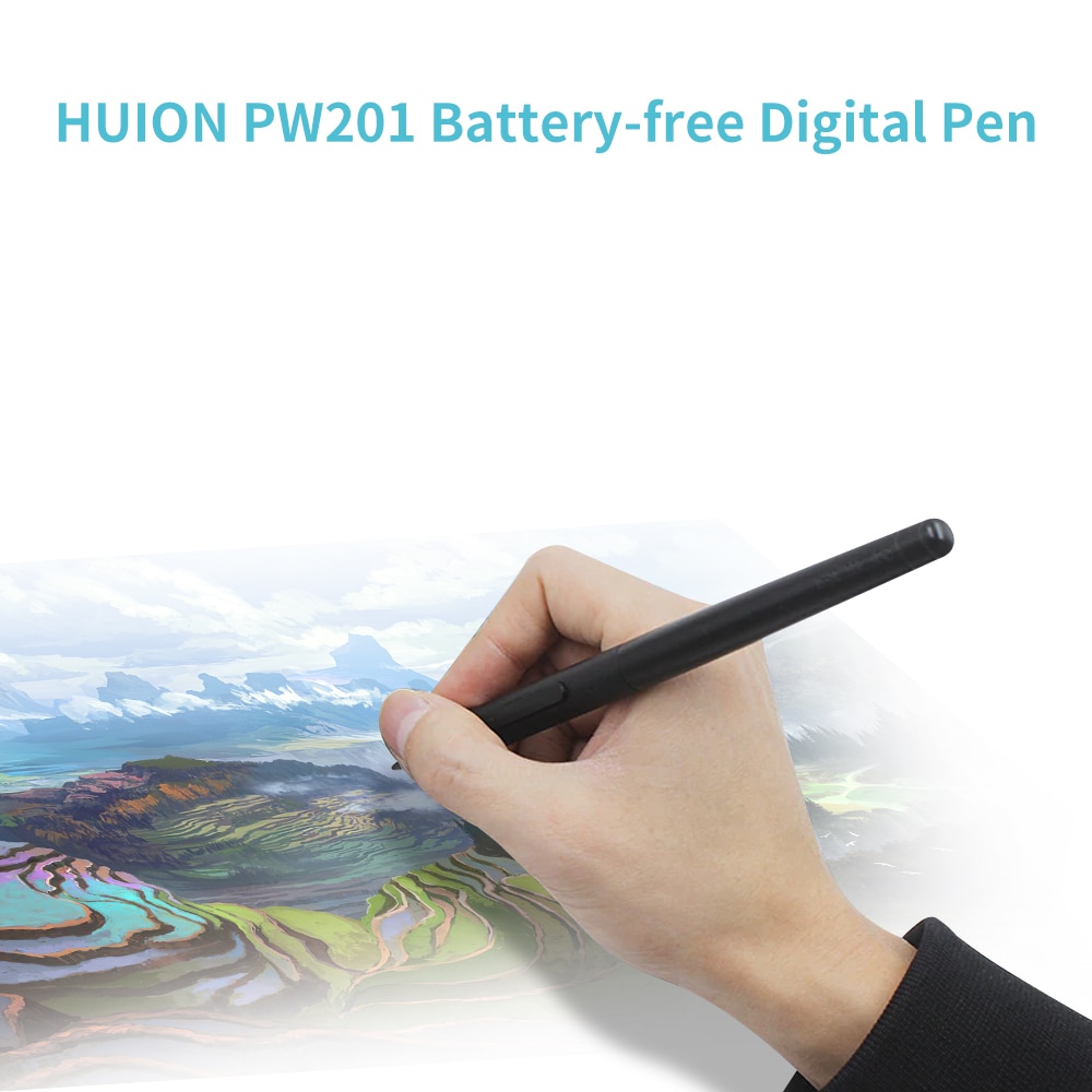 Huion PW201 Digital Pen With 4096 levels Battery-free Digital Pen with 2 Programmable Buttons for Huion H430P Graphic Tablet