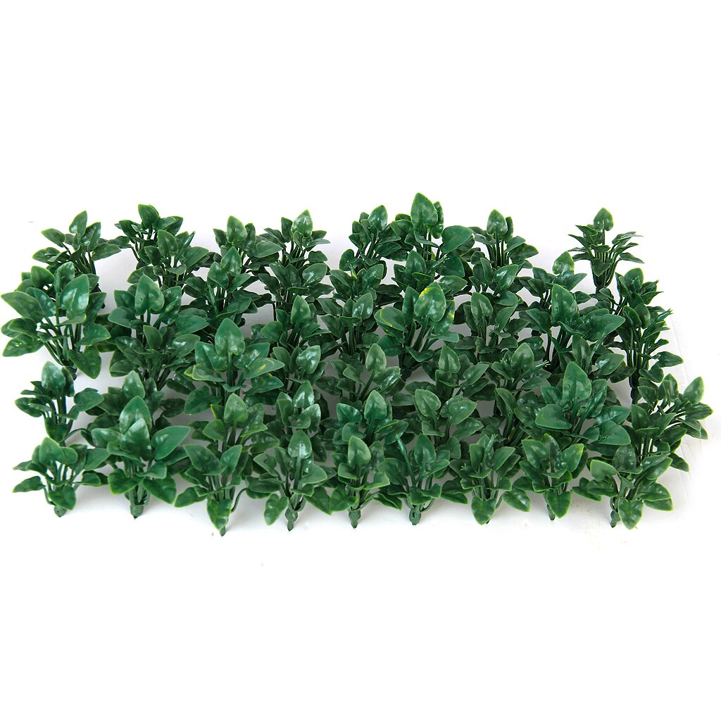 50pcs Plastic Railway Landscape Model Ground Cover Grass with Heart-Shaped Leaves