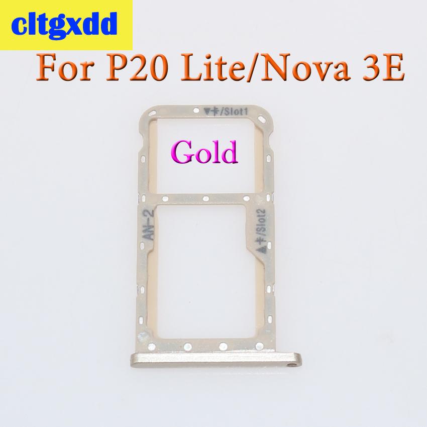 cltgxdd 1 pcs For Huawei P20 Lite / Nova 3e SIM Card Tray Micro SD Card Adapter Socket Dual SIM Replacement Parts: Gold