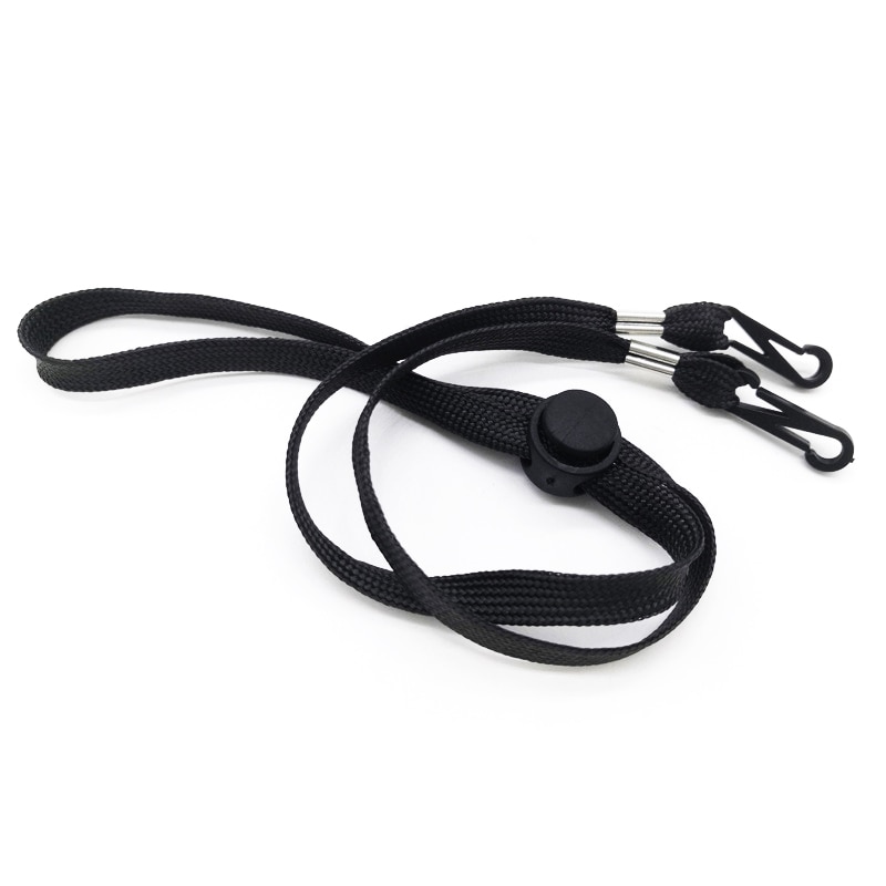 Ceinture creuse Durable 64cm visage bouclier cordes Anti-perte fronde réutilisable sans trace confortable nouvelle pendaison cou Style masque lanière: 5pcs black