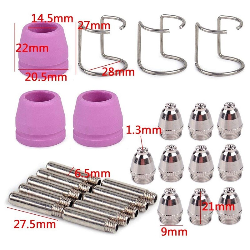 100Pcs AG60 Plasma Cutting SG55 Plasma 60A AG-60 Plasma Torch Tip Electrode Consumable Cutter Kit