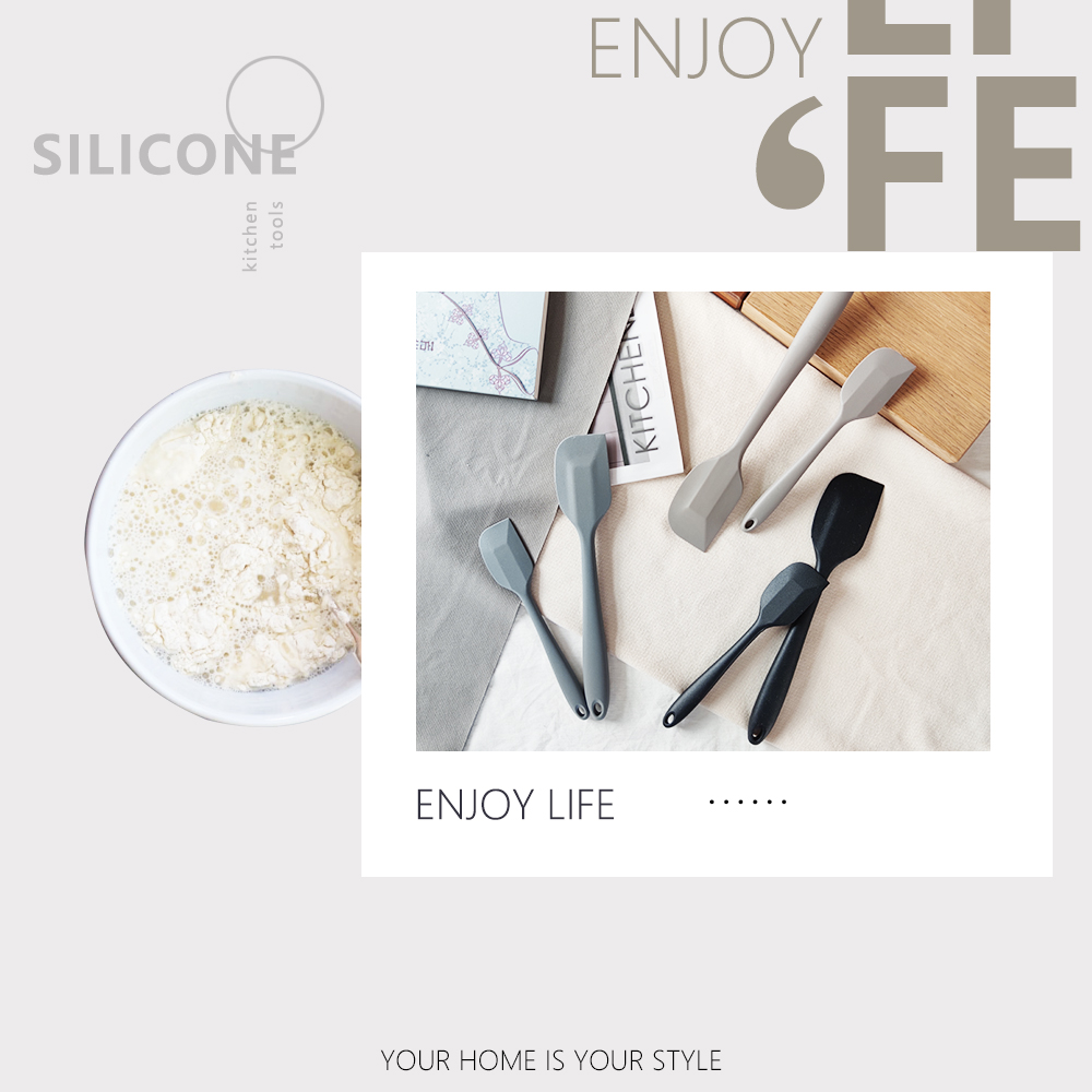 Juego de 2 espátulas flexibles de silicona de alimentaria para hornear, raspar y mezclar sin BPA, cocina antiadherente sin costuras y apta para lavavajillas