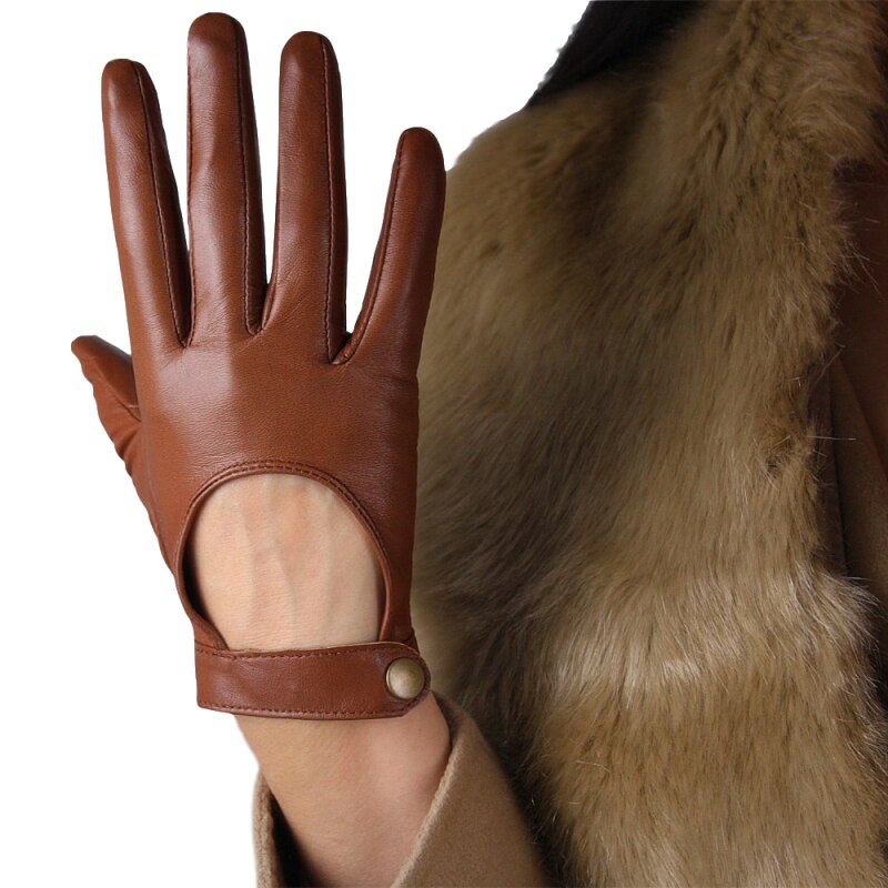 Echt Lederen Handschoenen Vrouwelijke Lente Herfst Dunne Stijl Ongevoerd Mode Elegante Vrouw Schapenvacht Handschoenen