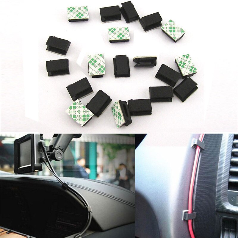 Car Self Adhesive Cable Clip Auto Driving Recorder Wire Management Clamps GPS Data Line Organizer Cord Tie Holder Fixed Clips