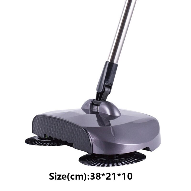 Automatische Veegmachine Machine Hand Push Magische Bezem En Stoffer Set Dweilen Machine Rvs 3 In1 Household Cleaning Tools: Painted gray dark
