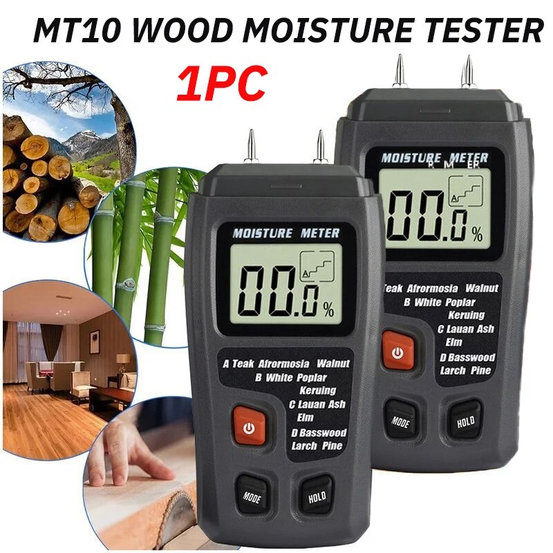1PC MT10 Hygrometer Nauwkeurige Grote LCD Display Hout Vocht Tester Digitale Muur Vochtdetector Hout Vocht Meter