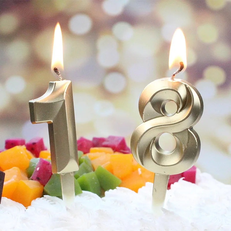 1Pc 0-9 Nummer Verjaardag Kaarsen Uitgebreide Grote 3D Cake Kaars Topper Decoratie Voor Verjaardag jubileum Viering