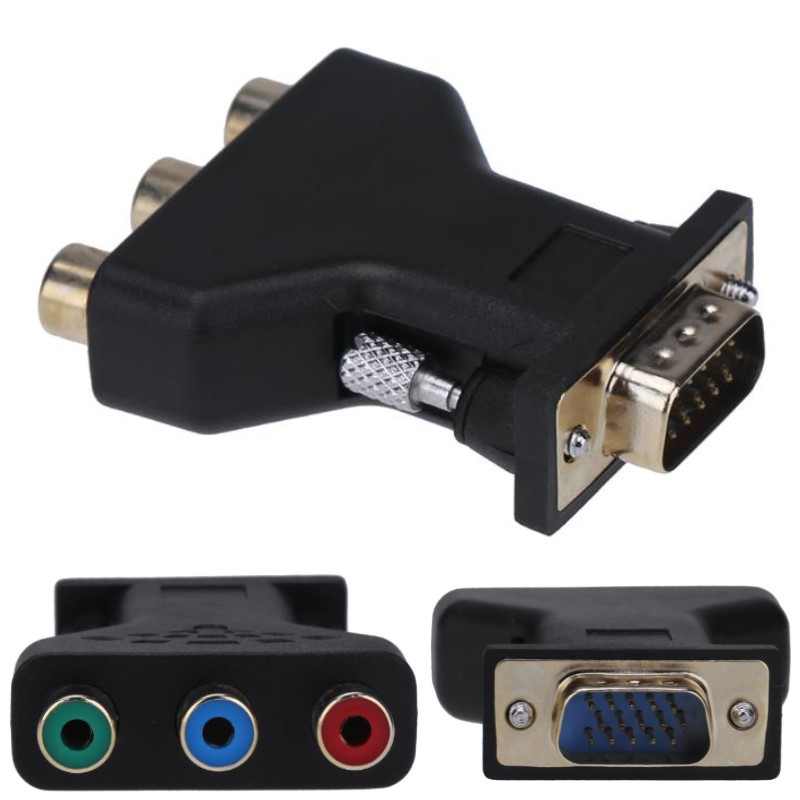 Conector de cable de 15 pines VGA macho a 3 RCA hembra convertidor adaptador divisor Digital Cables