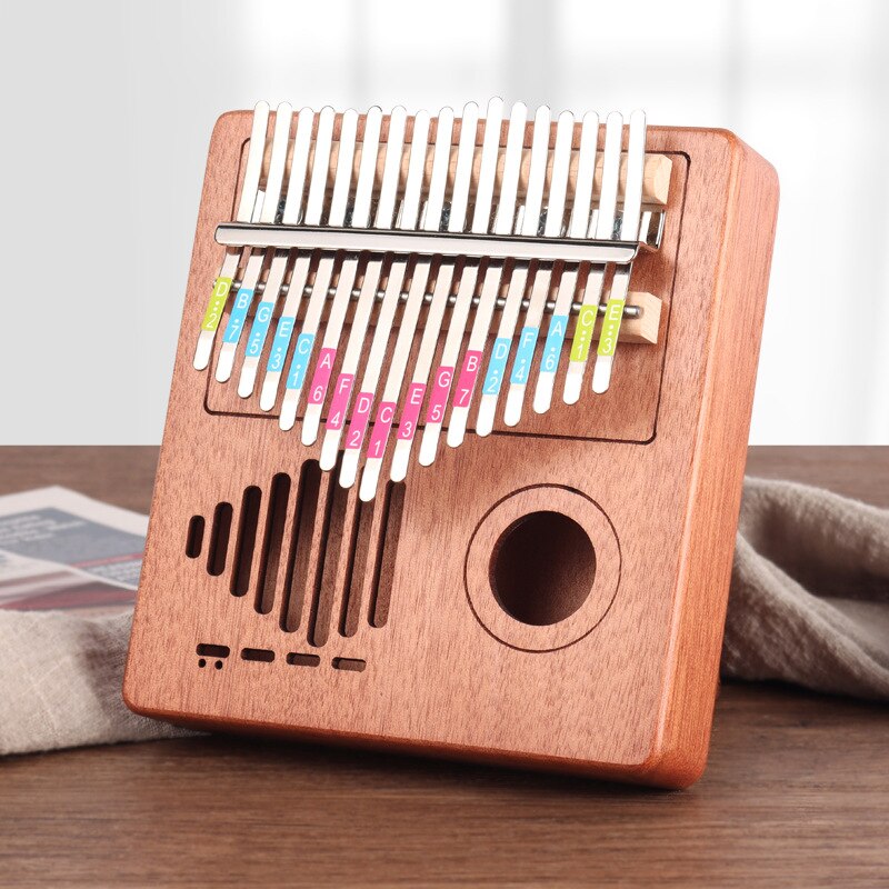 Kalimba 17-key thumb piano solid wood veneer mahogany keyboard instrument wooden African Sanza Mbira Kalimba finger piano