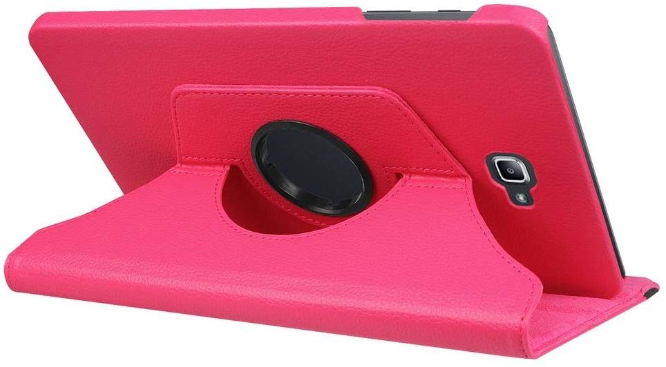 360 Rotating Case for Samsung Galaxy Tab A 10.1 T580 T585 Stand Cover PU Leather Case for Samsung Tab A6 10.1 T580N T580N: Rose Red