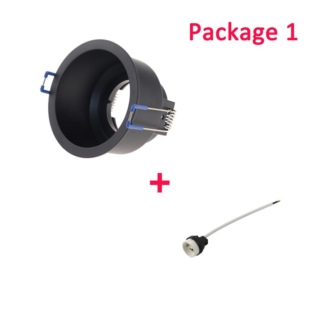 Led Zwart Plafond Lamp Houder Bases Halogeen Licht Beugel Cup Aluminium Led Downlight GU10 MR16 Spot Light Bulb Lamp Houders: package1