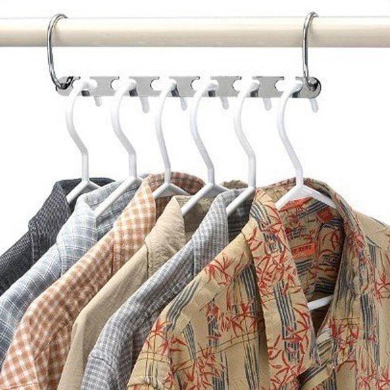 Perchas de Metal para ropa, organizador de ropa para el armario, práctico ahorro de espacio, 2/4 Uds.