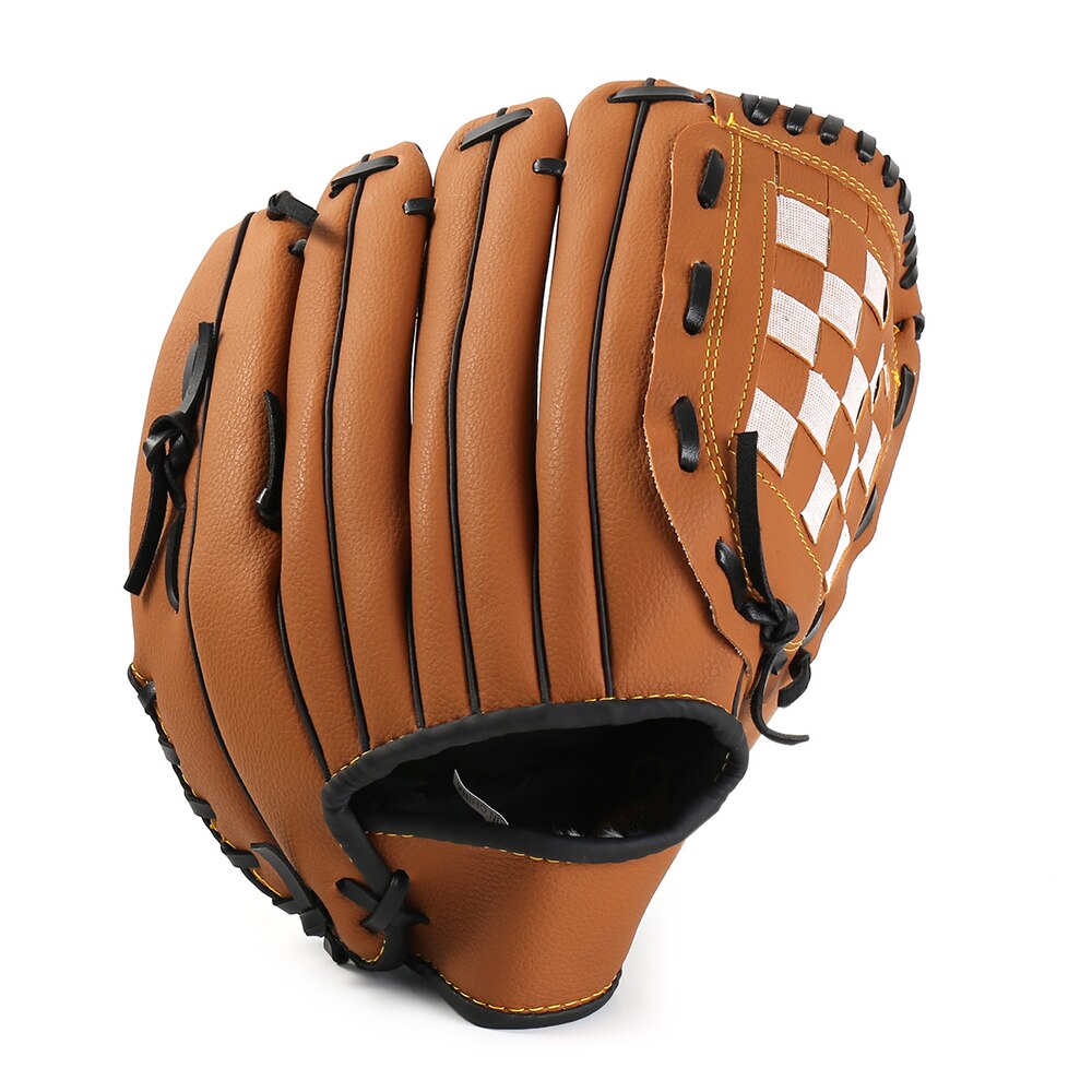 Al aire libre de Deportes de béisbol guantes 12.5in la práctica de softbol guante campo lanzador PU de equipo de entrenamiento: Brown 11.5in